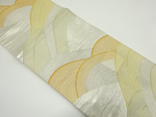 JAPANESE KIMONO / ANTIQUE FUKURO OBI / SILK / WOVEN SEIGAIHA
